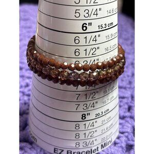 Brown Faceted Glass Wire Wrap Bracelet